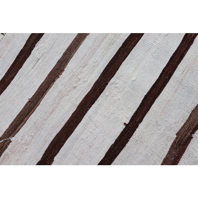 Flat-Weave Kilim Vintage Gallery Rug From Turkey With Horizontal Stripes For Sale - Image 14 of 14