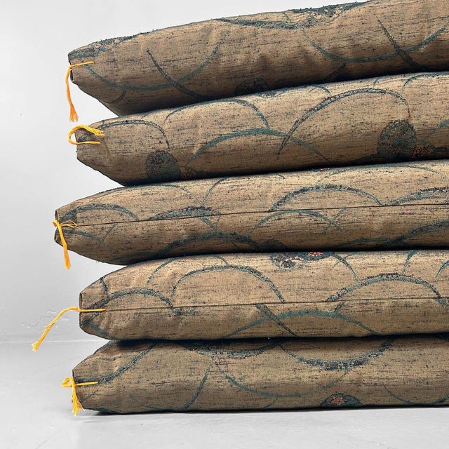 Vintage Japanese Zabuton Floor Cushions, 1980s, Set of 5 For Sale - Image 9 of 18