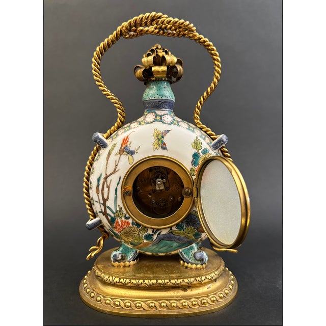 1900s Cloisonne & Bronze Table Clock For Sale In New York - Image 6 of 17