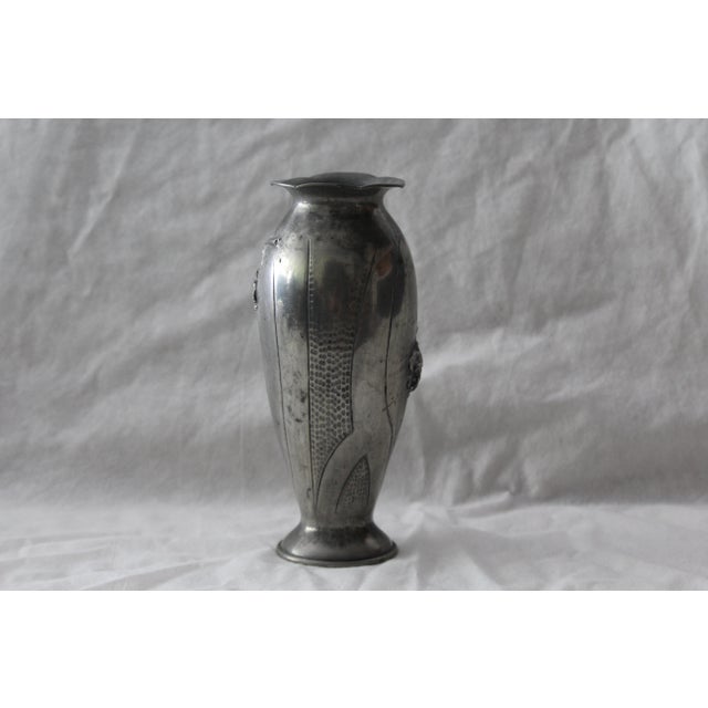 Silver Flower Vase with Roses Decoration, 1920s For Sale - Image 8 of 15