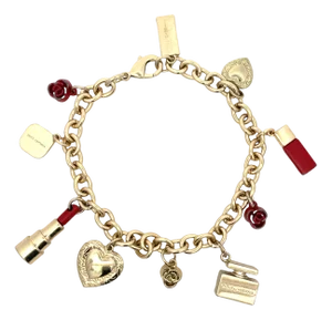 Dolce & Gabbana Gold-Tone Vintage Chunky Multi-Charm Bracelet
