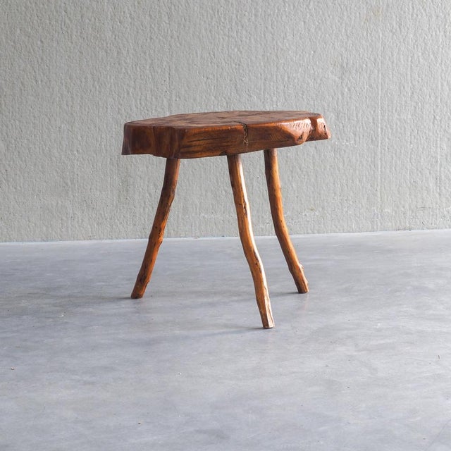 Vintage French Elm Wood Trunk Side Table, 1960s For Sale - Image 14 of 18