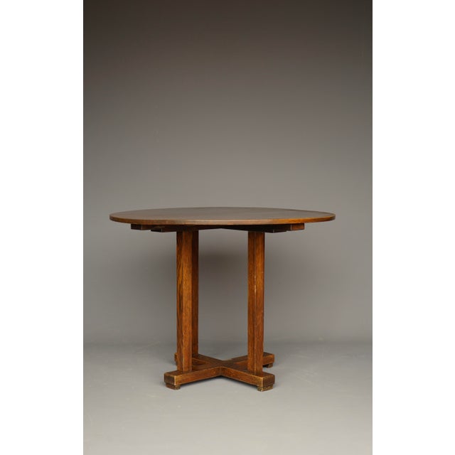 Brown Art Deco Oak Console Table by Frits Spanjaard for Lov, 1920s For Sale - Image 8 of 14