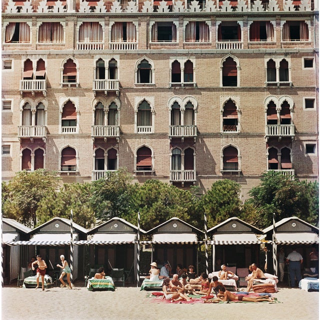 Hotel Excelsior 1957 The beach front of the luxurious Excelsior Hotel on the Venice Lido, 1957. (Photo by Slim Aarons)...