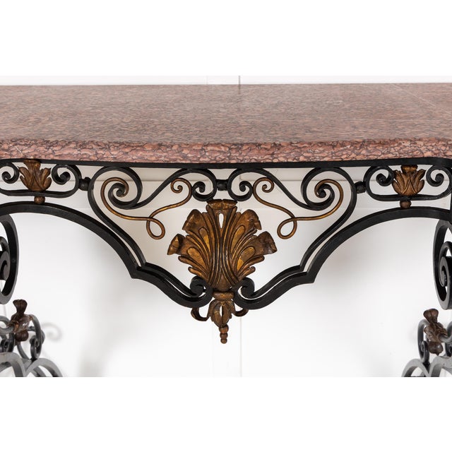 Large 19th Century French Wrought Iron Console For Sale - Image 9 of 10