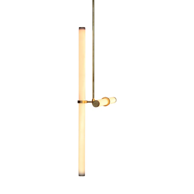 Pendant Light 019 in Satin Brass by Naama Hofman For Sale