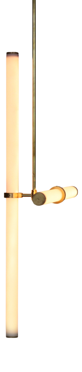 Pendant Light 019 in Satin Brass by Naama Hofman