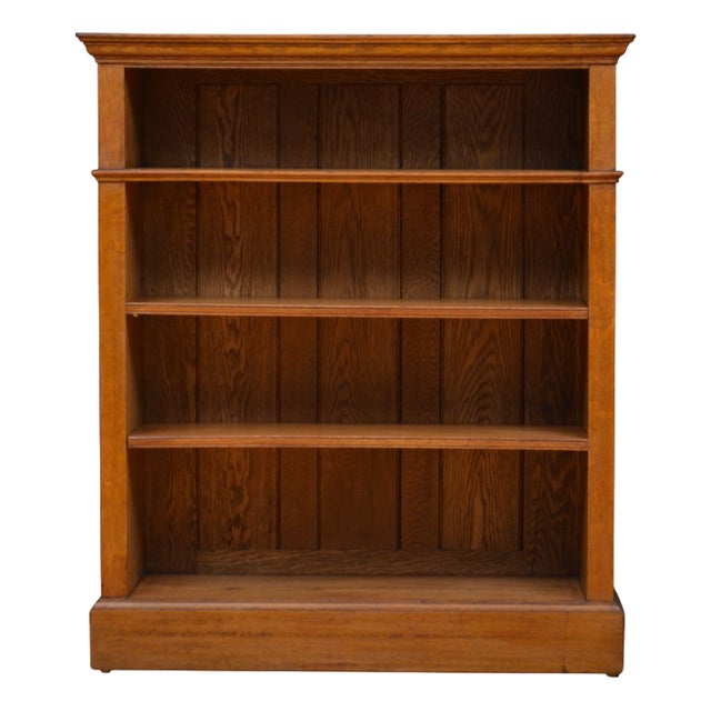Victorian Oak Open Bookcase, 1870s For Sale