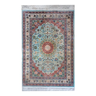 Vintage Chinese Silk Rug For Sale