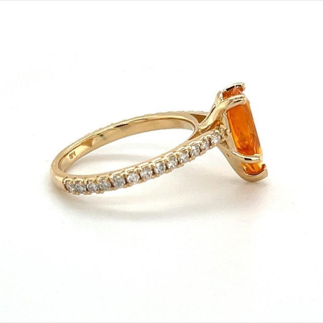 1990s Natural Sapphire Diamond Ring 14k Gold 3.39 TCW Certified For Sale - Image 5 of 9