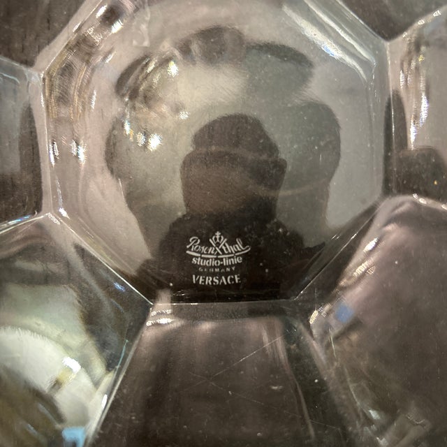 Versace by Rosenthal Crystal Medusa Faceted Bowl For Sale - Image 11 of 12