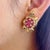 Bochic "Orient" Vintage Ruby & White Topaz Turtle Earrings Set 18K Gold & Silver, A Pair For Sale - Image 14 of 18