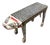 Vintage Folk Art Cat Wood Bench For Sale