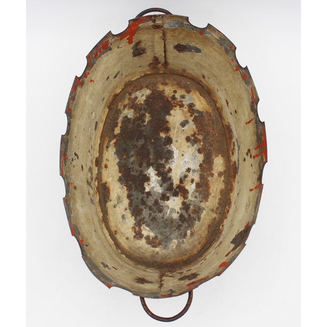 Red Circa 1810-1820 French Empire Tole Monteith For Sale - Image 8 of 9