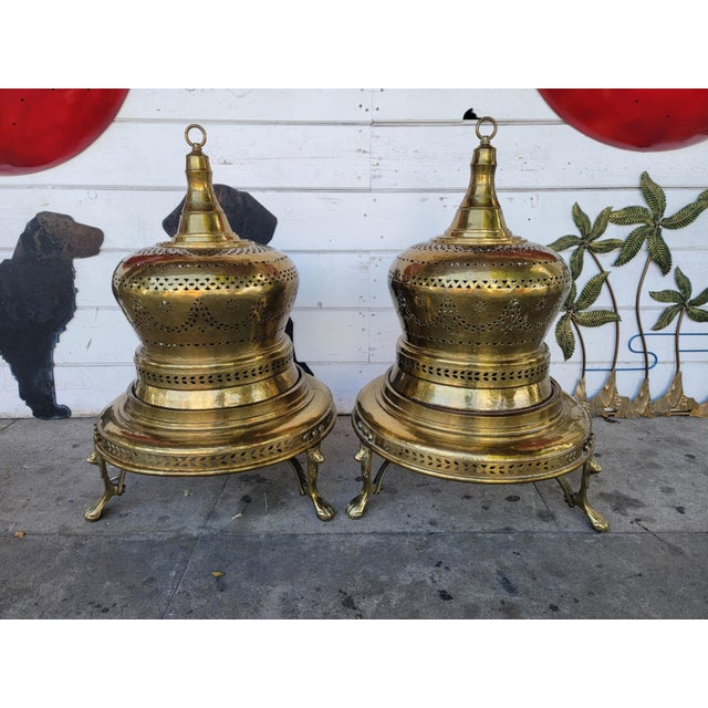 1960s Two French Style Brass & Copper Bell Brazier Heater For Sale - Image 9 of 18