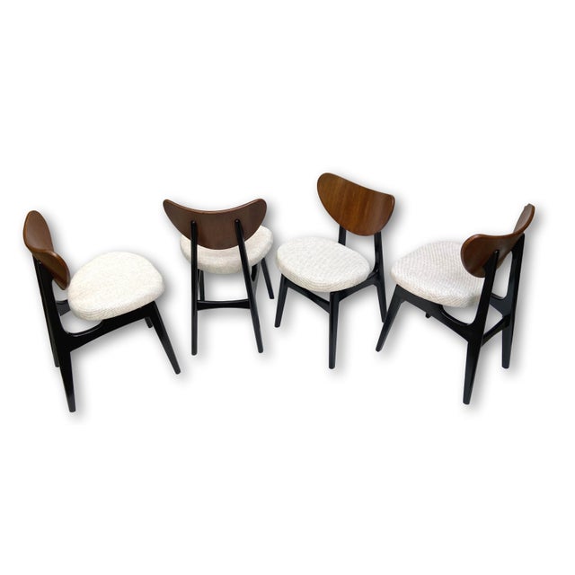 1950s Vintage G Plan Butterfly Chairs With Black Legs and Dark Wood