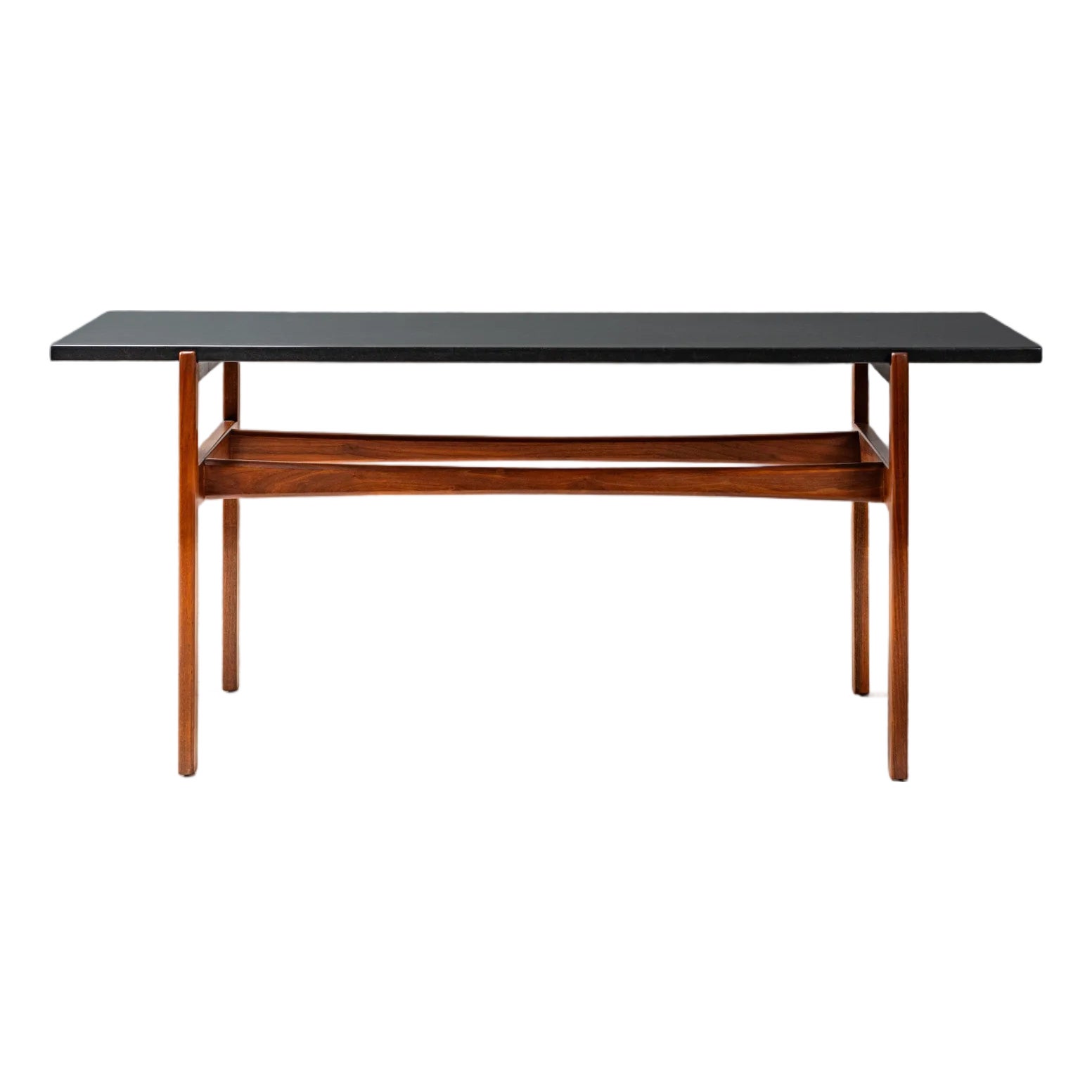 1960s Jens Risom Walnut & Slate Console Table | Chairish
