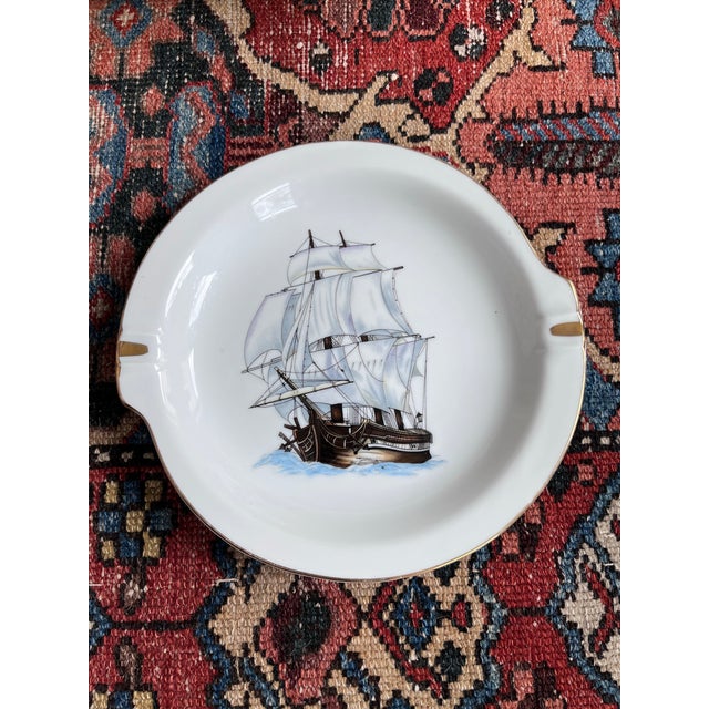 1950s Vintage Norleans Schooner Ship Ashtray, Japan For Sale - Image 4 of 8