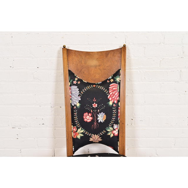 William Doezema for Mastercraft Mid-Century Modern Hollywood Regency Burl Wood Dining Chairs, Set of Four For Sale In South Bend - Image 6 of 11