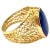 Vintage 18K yellow Gold Filigree Oval Lapis Ring. Ring centers on a substantial oval lapis lazuli stone, bezel set within...