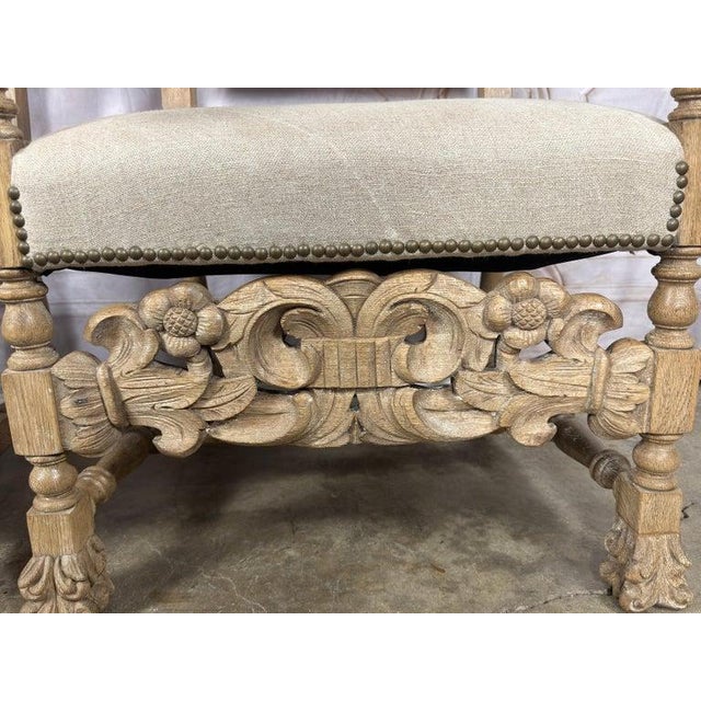 Pair of Exceptional Spanish Baroque Throne Armchairs With Hand-Carved Lion Heads For Sale - Image 9 of 18