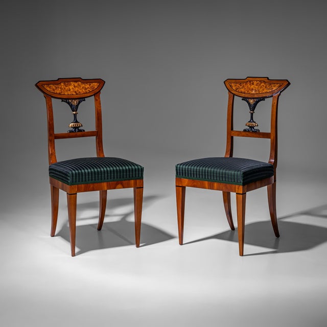 Wood Pair of Neoclassical Chairs, Southern Germany, circa 1815 For Sale - Image 7 of 8