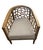 Mid-Century Modern Mid-Century Modern Organic Lattice Teak Barrel Chair With Linen Cushion For Sale - Image 3 of 12