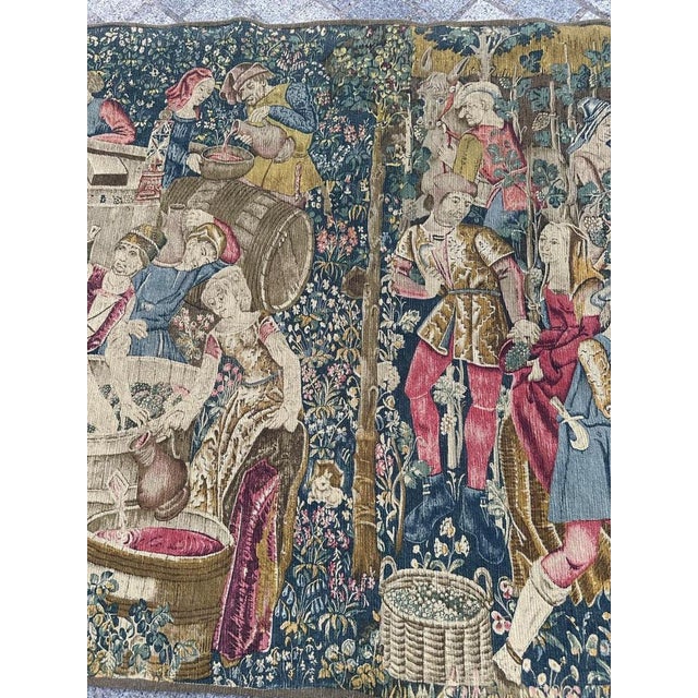 Vintage French Hand Printed Tapestry Vendanges Design, 1950s For Sale - Image 16 of 18