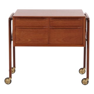 Small Teak Freestanding Sewing Chest attributed to Arne Vodder, 1950s For Sale