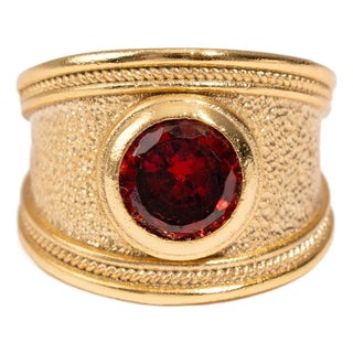 Majestic Ruby Gold Statement Ring, Size 8 For Sale