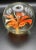 Italian Mid-Century Orange & White Flower Bullicante Paperweight For Sale - Image 3 of 9
