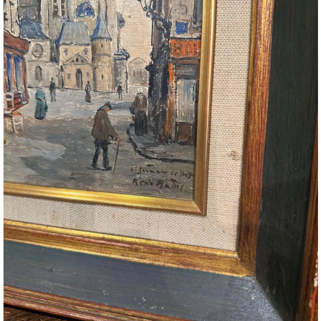Early 20th Century French Parisian Oil Painting on Board Signed Rene Malus For Sale - Image 4 of 8
