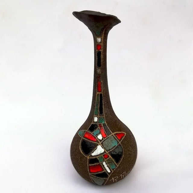 1950s Mid-Century Italian Ceramic Vase by Roberto Rigon For Sale - Image 5 of 6