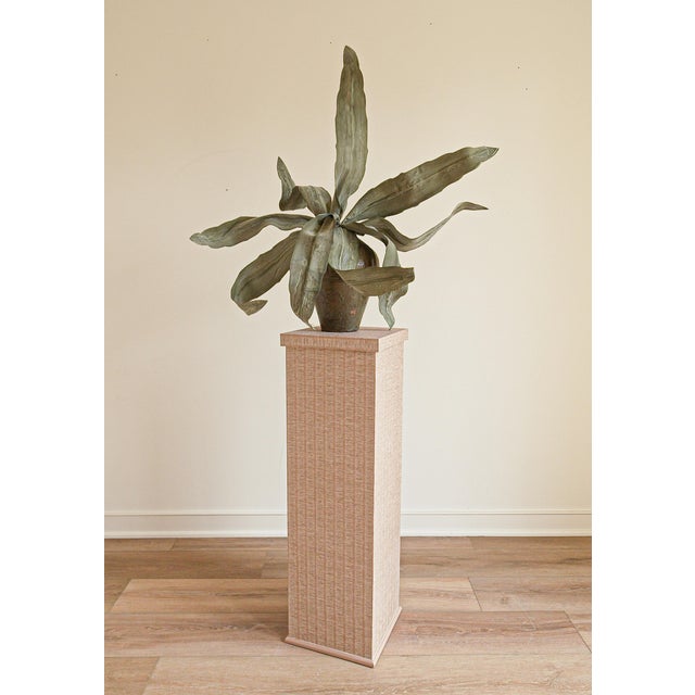 Mediterranean Greta Pedestal, Raffia For Sale - Image 3 of 4