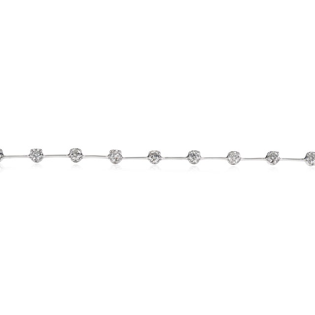 Art Deco VRJewels 1 Ct Brilliant Diamond Station Tennis Bracelet in 14k White Gold For Sale - Image 3 of 13