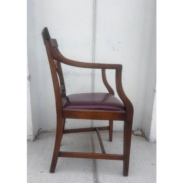 Late 19th Century Regency Style Walnut and Leather Arm Chair For Sale In Denver - Image 6 of 12