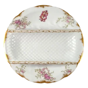 Early 20th Century Antique Porcelain Asparagus Plate Paris Limoges W. Guerin & Co