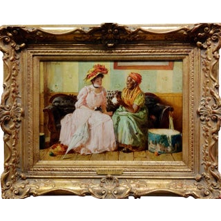 Harry Roseland -The Fortune Teller Reading the Tea Leaves-Oil Painting For Sale