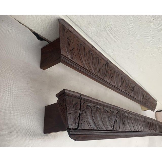 Antique Neo-Renaissance Wooden Curtain Rod Covers, 1890s, Set of 2 For Sale - Image 9 of 17