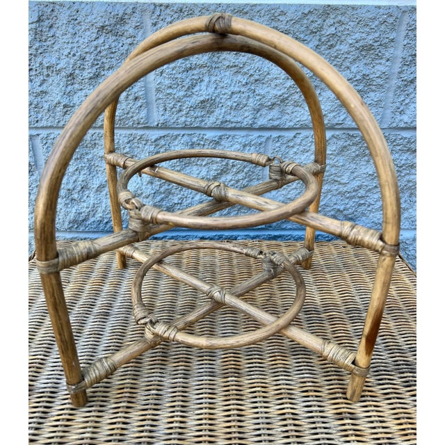 Bamboo Rattan Tired Folding Plate Stand Chairish