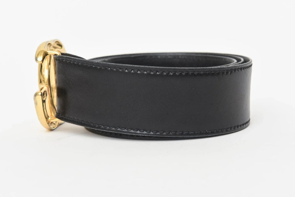 GUCCI genuine black leather gold emblem logo waist belt IMG_0981.jpg?v=1711564045&  main image 3