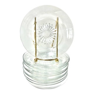 Vintage Heisey Crystal Starburst Dessert Plates, Set of 10 For Sale