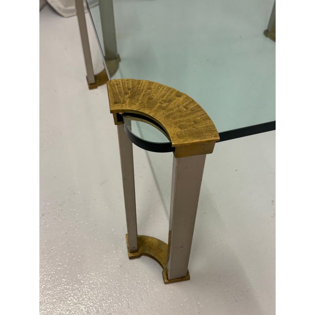 Vintage Bronze and Glass Coffee Table by Peter Ghyczy, Germany, 1970s, in Flawless conditions. Designed 1970 to 1979