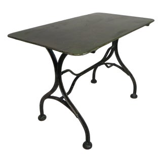 Steel Garden Bistro Table with Curved T-Profiles, 1950s For Sale