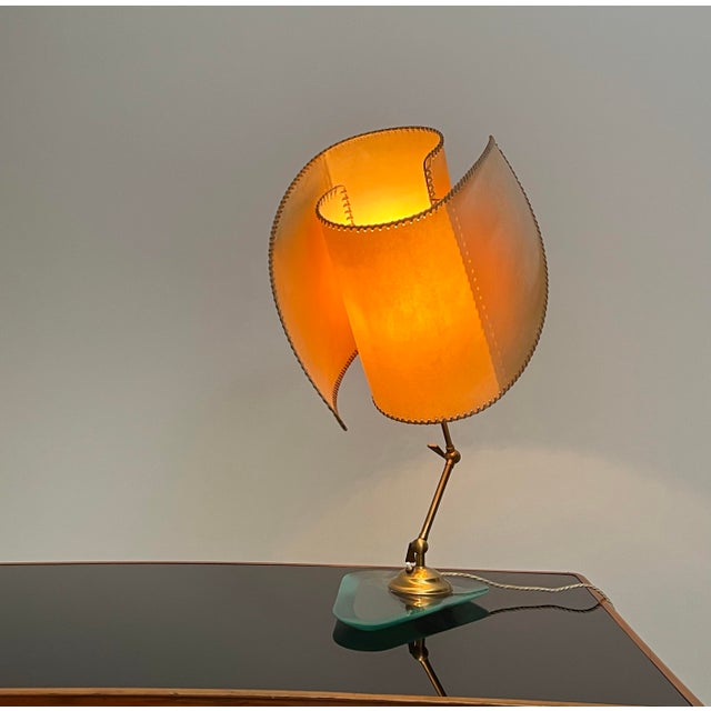 Table Lamp in Glass and Vellum, 1960s For Sale - Image 6 of 7