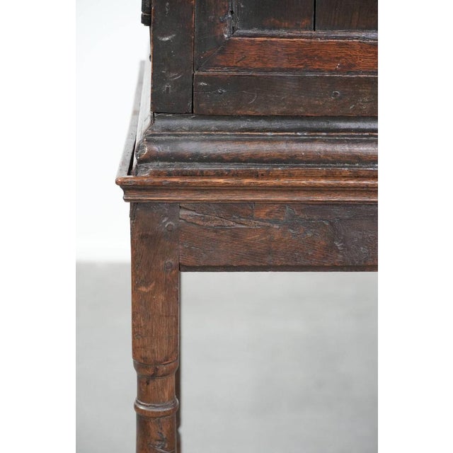 Antique English Oak Cabinet on Stand, 1600s For Sale - Image 13 of 18