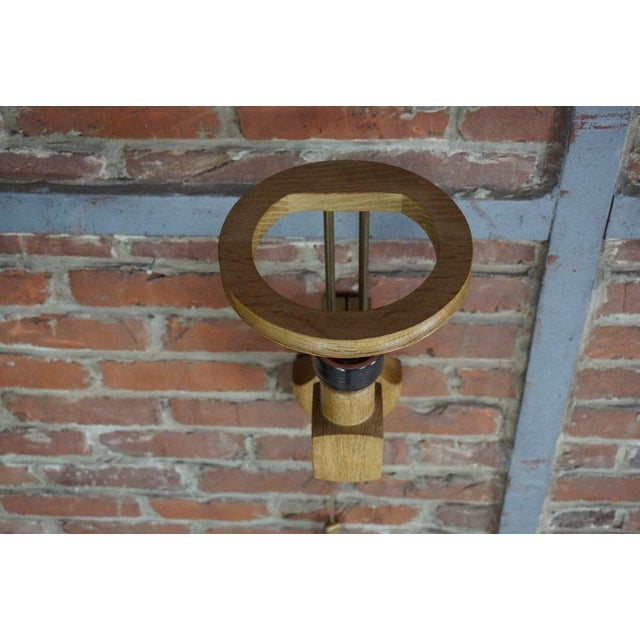 Guillerme et Chambron Wall Light in Oak by Guillerme Et Chambron for Votre Maison, 1950s For Sale - Image 4 of 5
