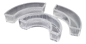 Curved Trays in Crystal Glass from Baccarat, France, 1930s, Set of 3