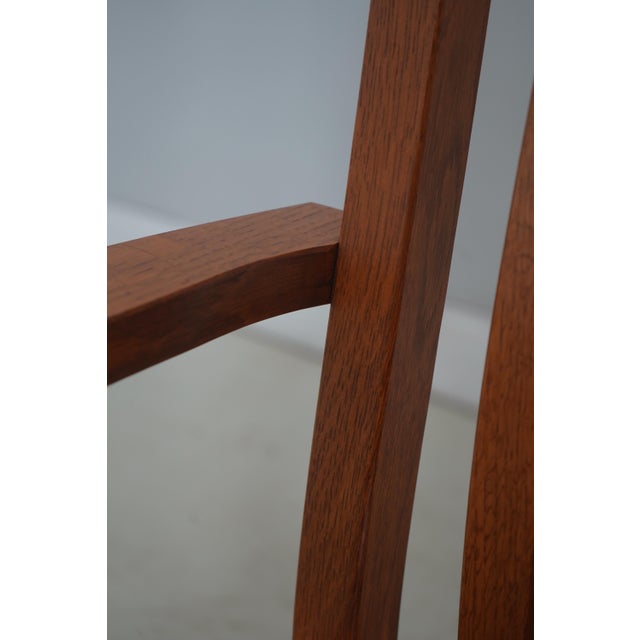 Arts and Crafts Style Solid Oak Slat Back Bench For Sale - Image 12 of 18