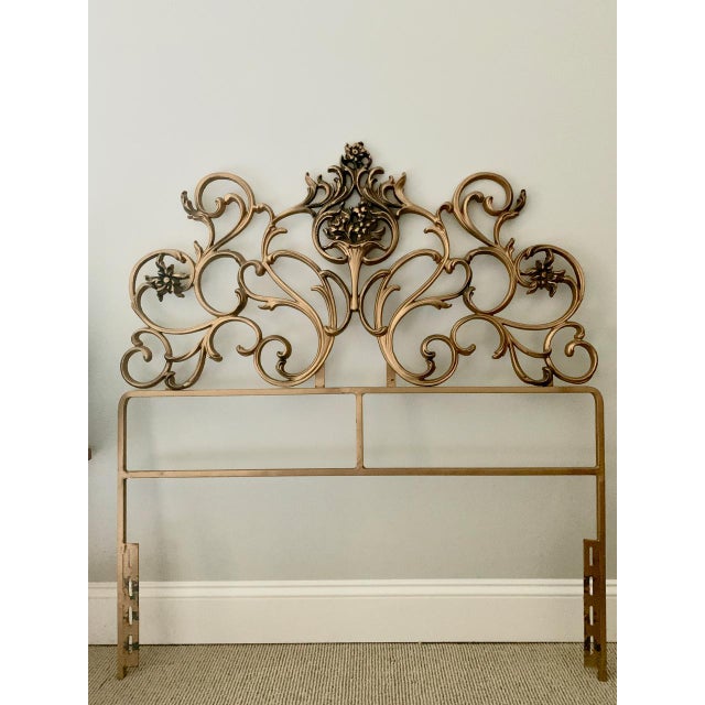 Vintage Gold Iron Twin Headboards With Floral Motif a Pair Chairish